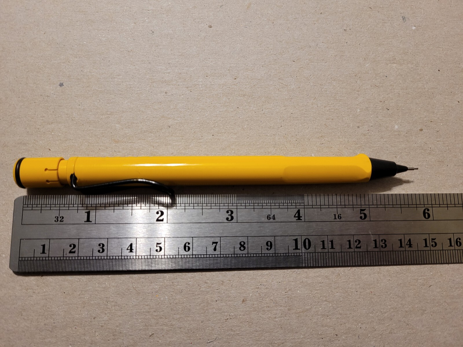 Vtg Lamy Safari Push Mechanism Pencil (0.5 mm) in Yellow black clip West Germany
