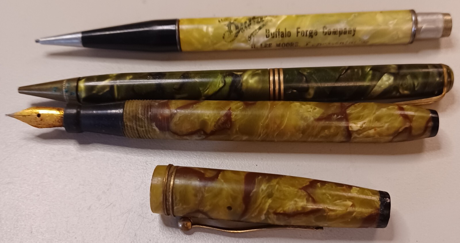 2 vtg mechanical pencils buffalo forge co & fountain pen
