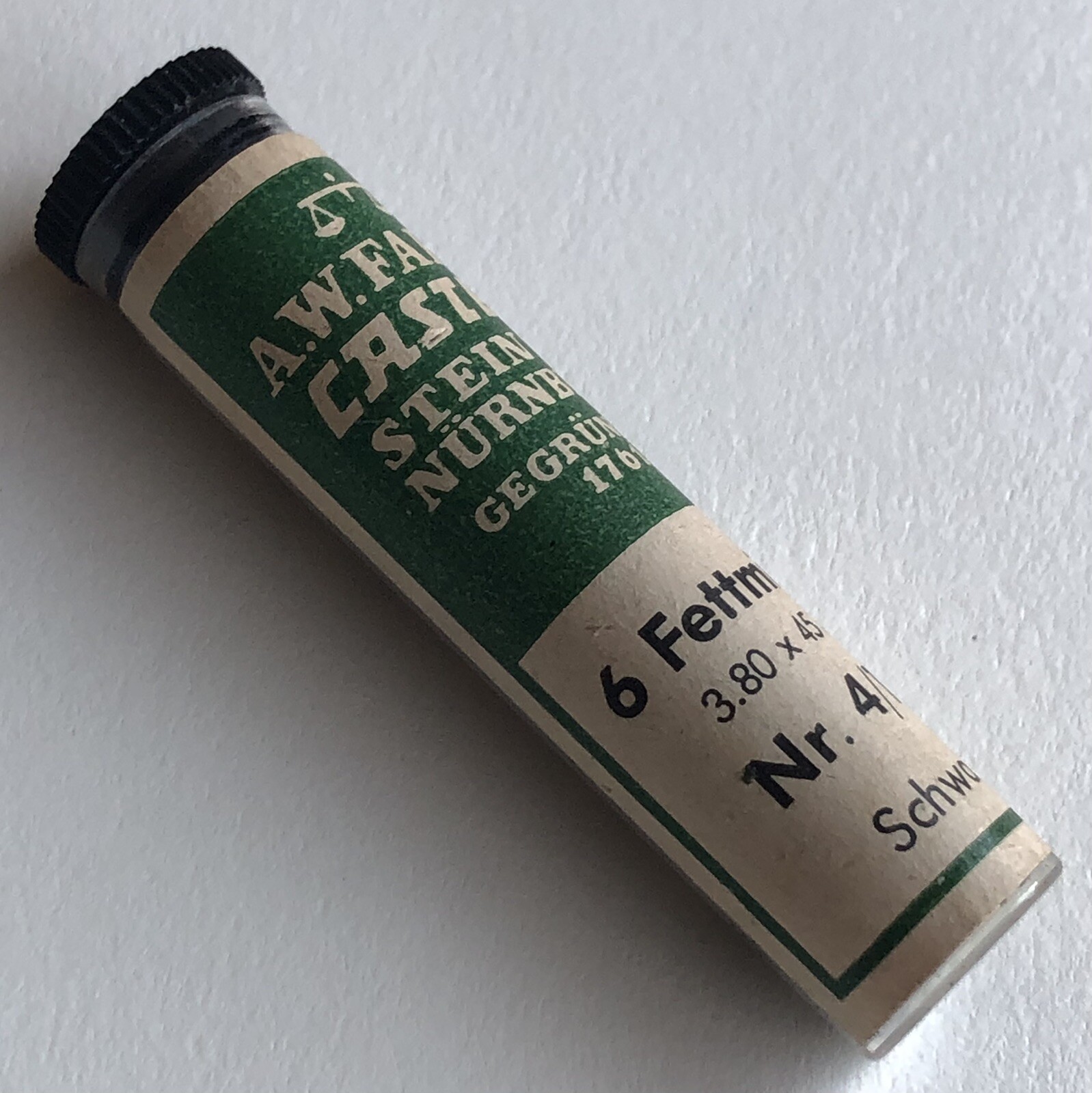 Vintage A. W. Faber Castell NOS 6pk Tube 3.8mm Mechanical Pencil Lead 1-3/4″