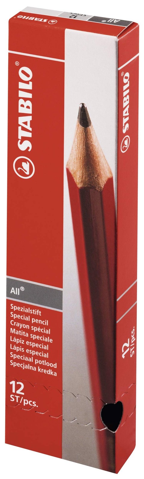 Stabilo 8052 All Coloured Pencil Crayons for 1 Count (Pack of 12), White