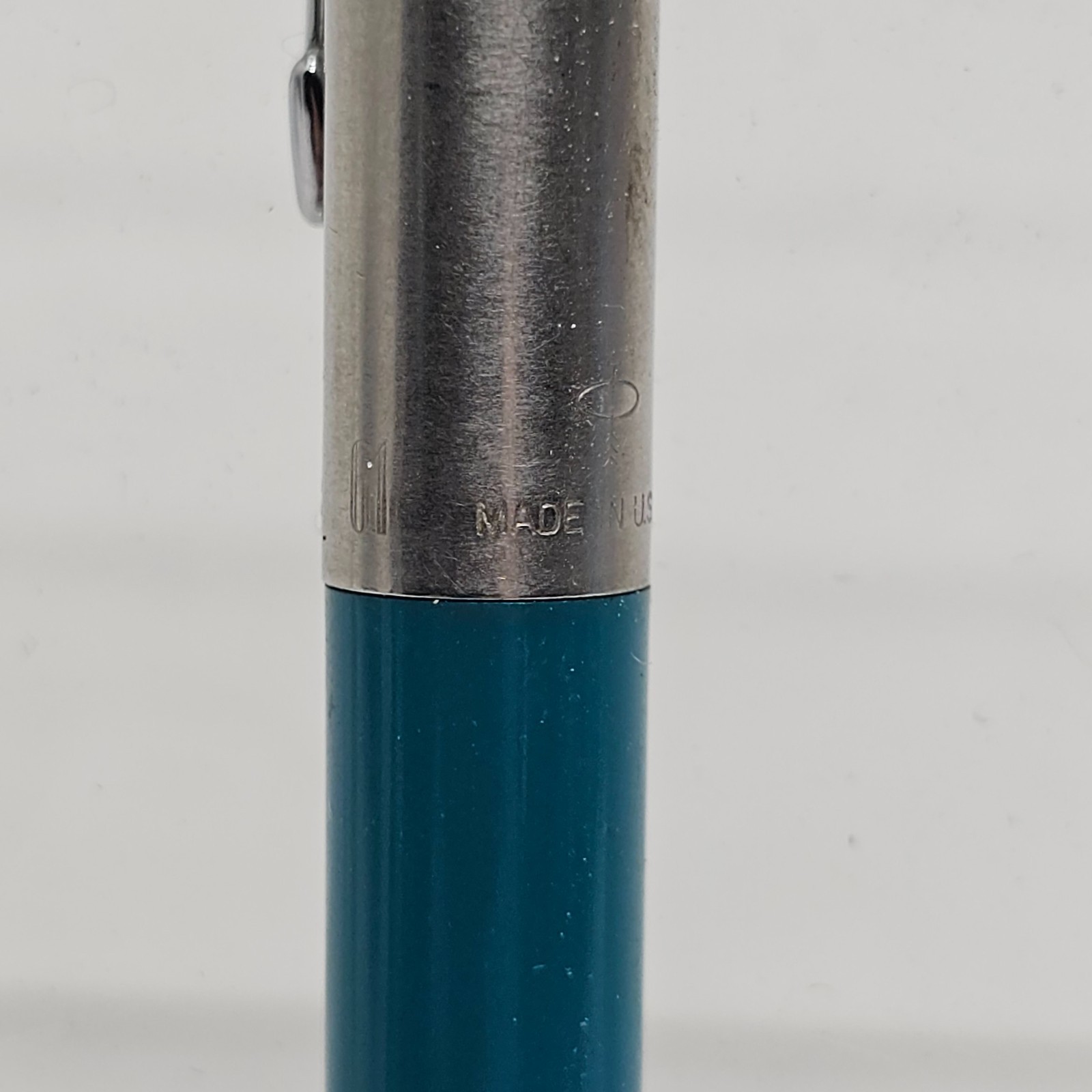 Vintage Parker Mechanical Pencil Teal & Stainless Steel Click Action Made in USA