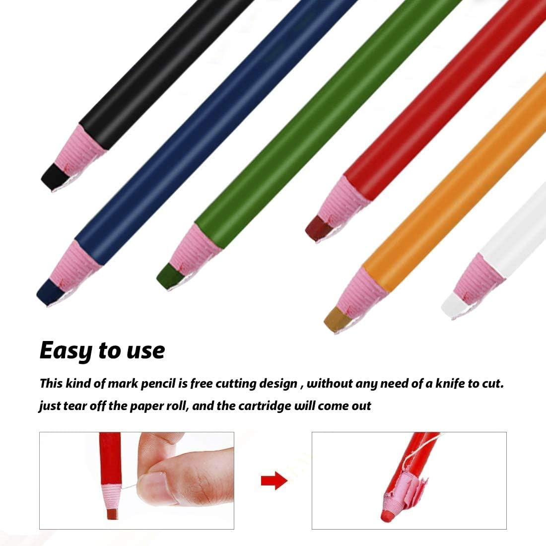 Assorted Colors Peel-Off China Markers Grease Pencils – 9 Pack, No Sharpening Wa
