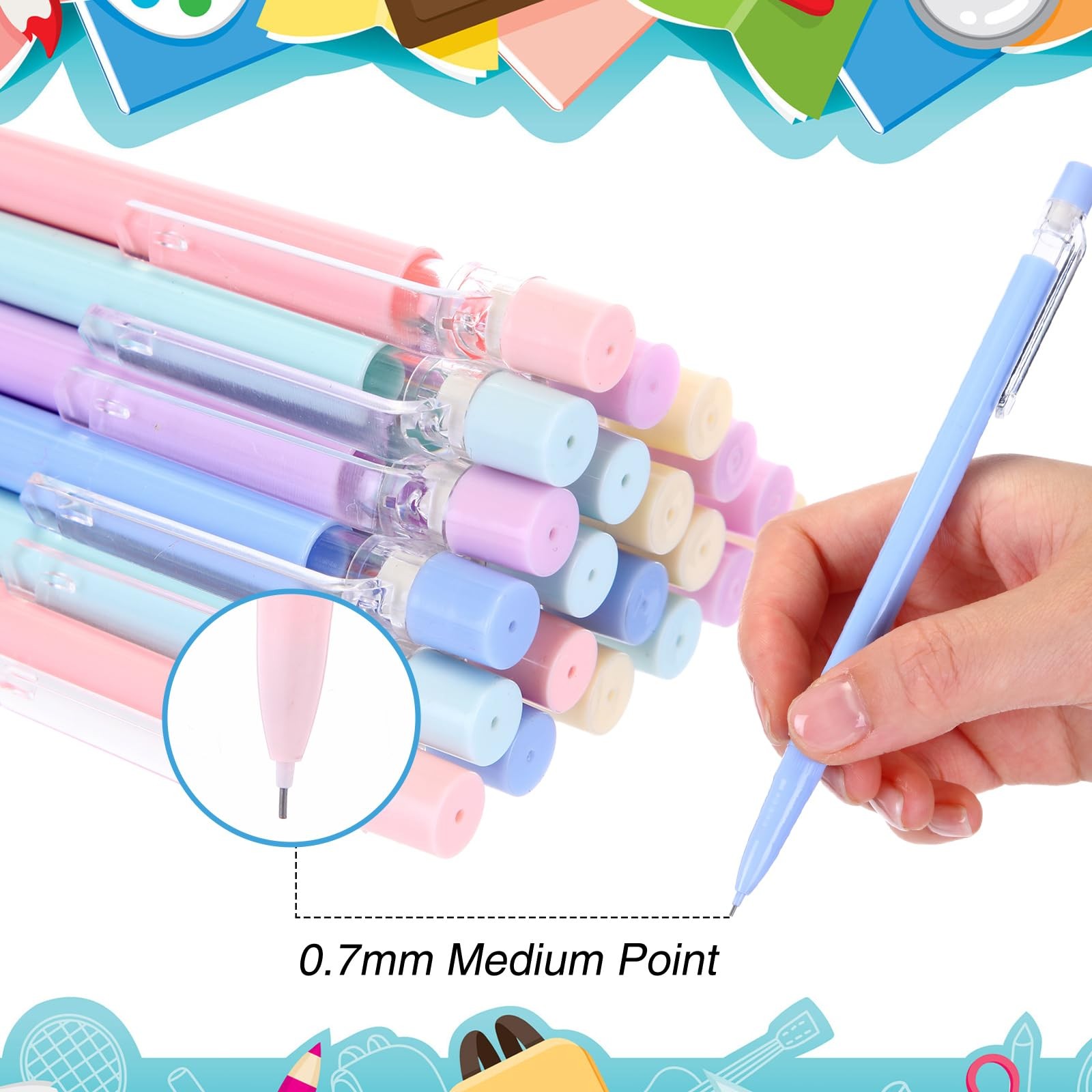 200 PCS 0.7mm Mechanical Pencils Eraser Bulk School Office Multicolor Draft
