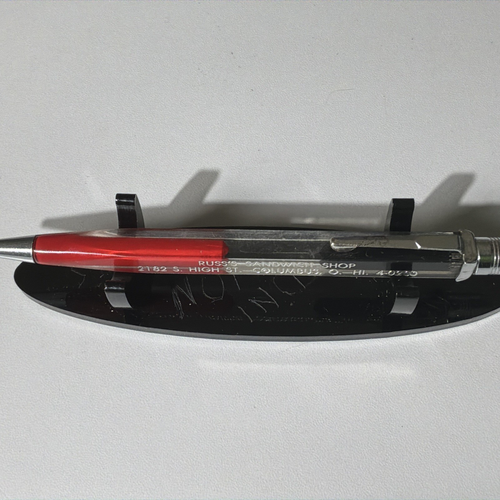 VTG Square Lucite Mechanical Pencil – Russ’s Sandwich Shop Columbus OH