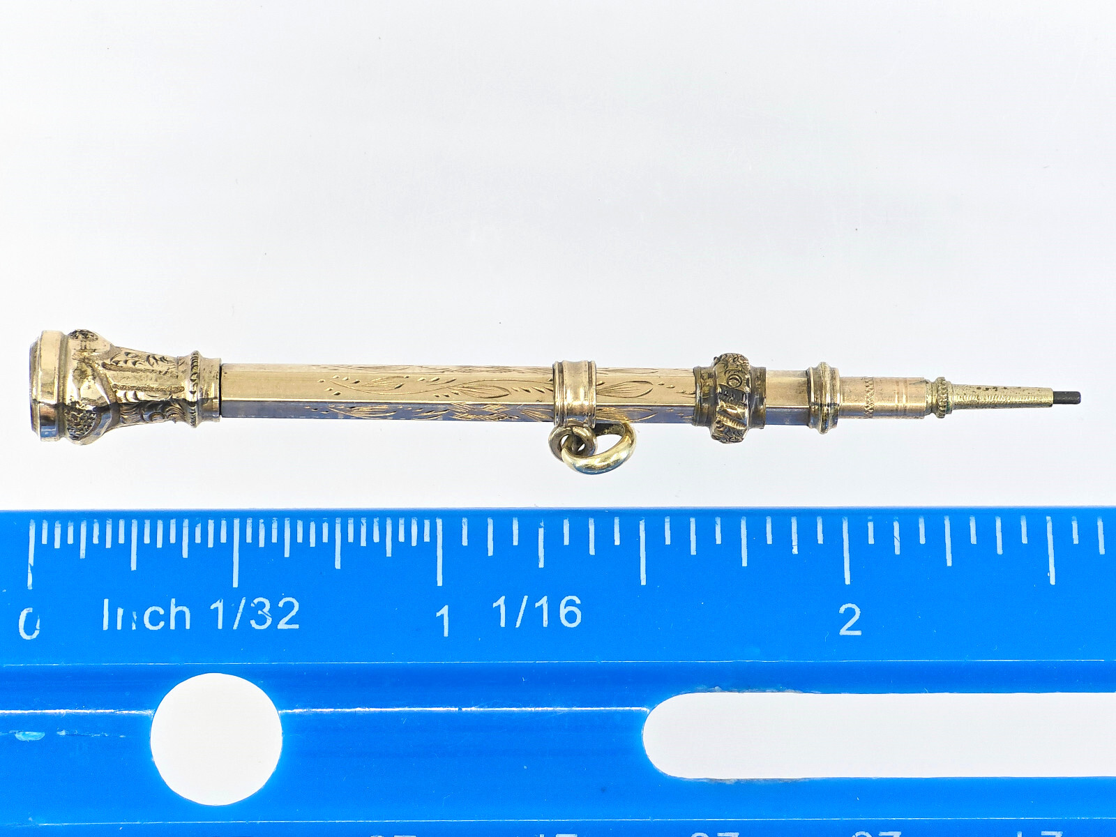 ANTIQUE SOLID 9K GOLD VICTORIAN MECHANICAL PENCIL / TESTED GOLD with XRF MACHINE