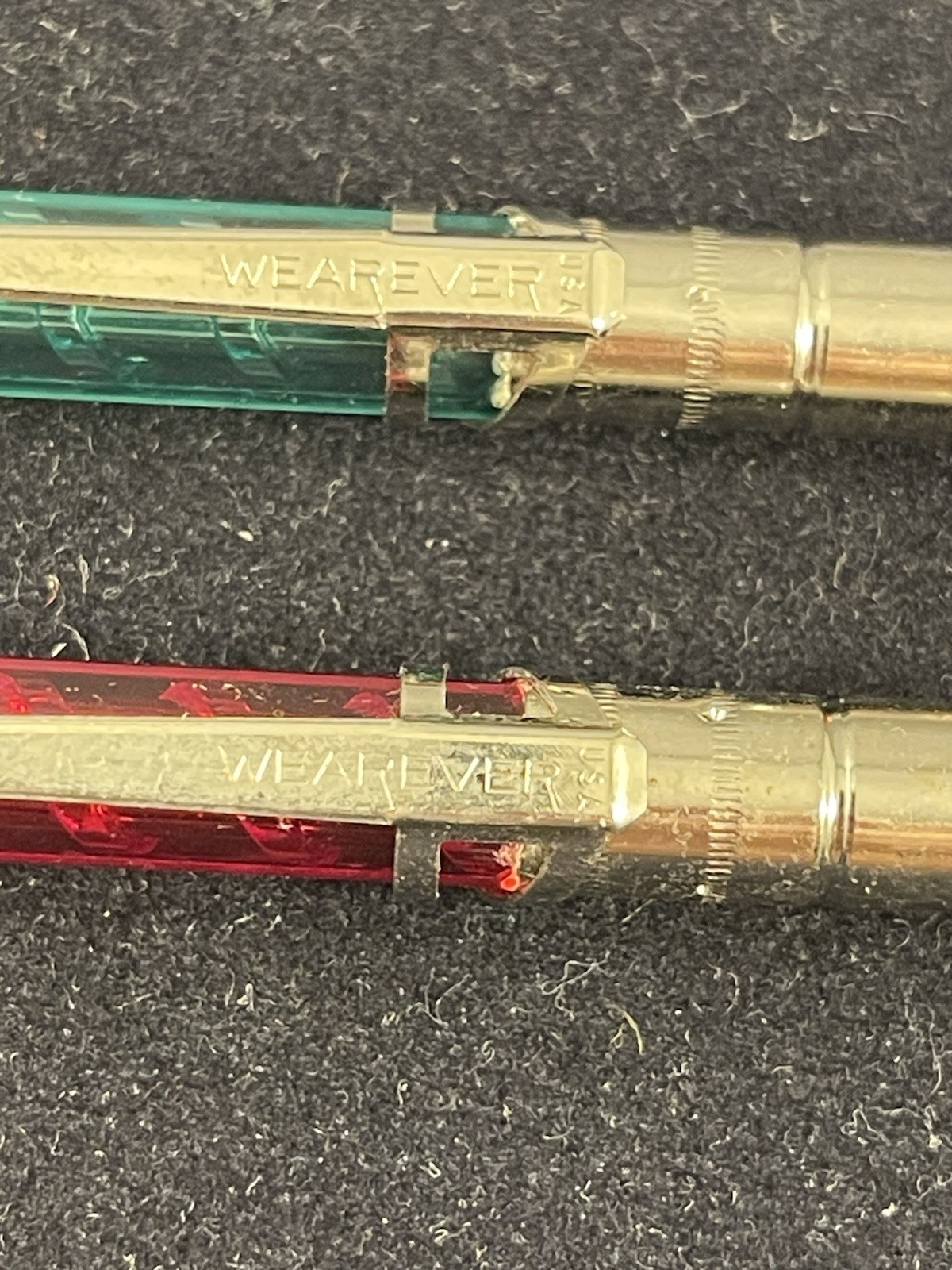 2 Vintage Wearever State of California Mechanical Pencil Red / Green Translucent