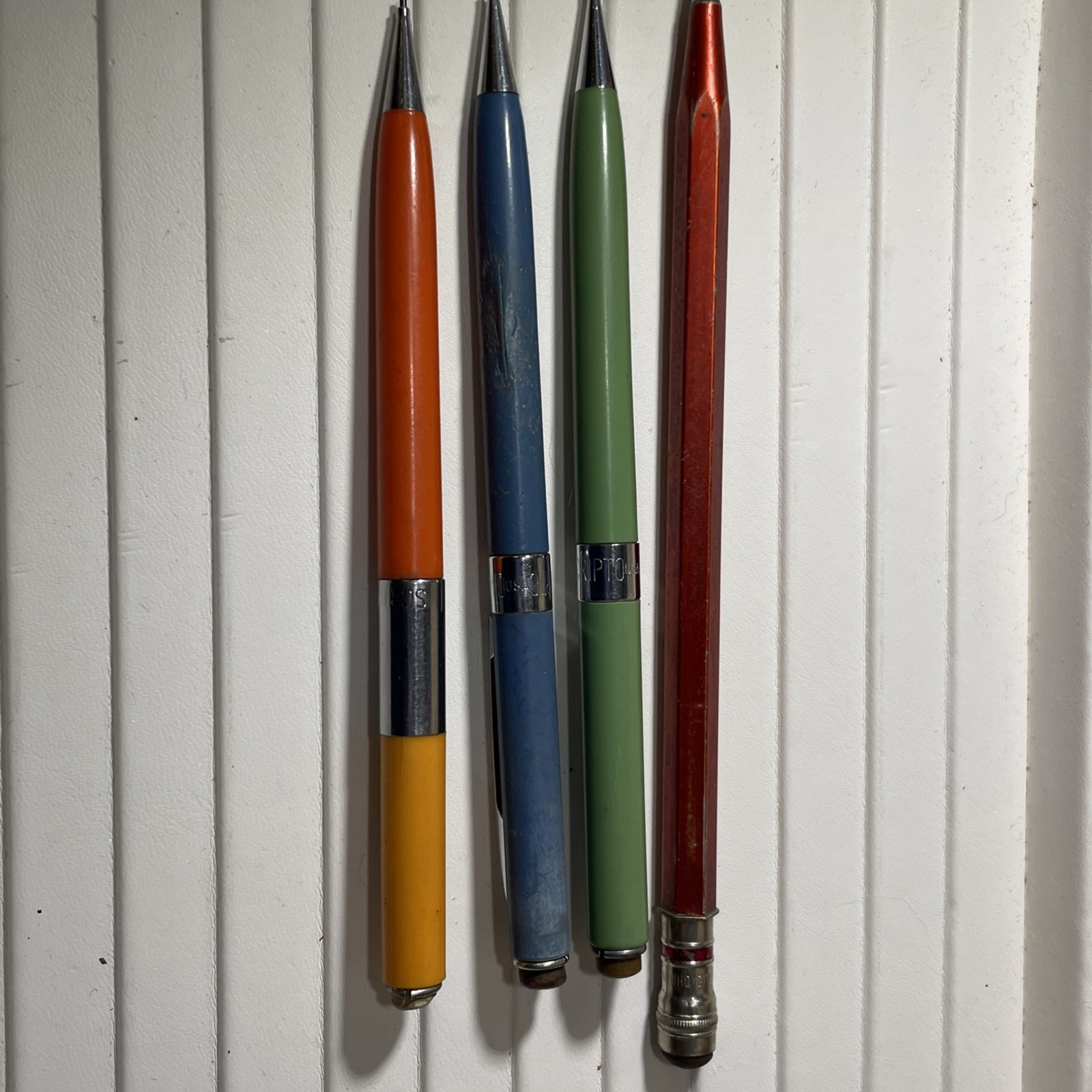 Vintage Scripto Mechanical Pencils Lot of 4 Multicolor 40s 50s 60s 70s