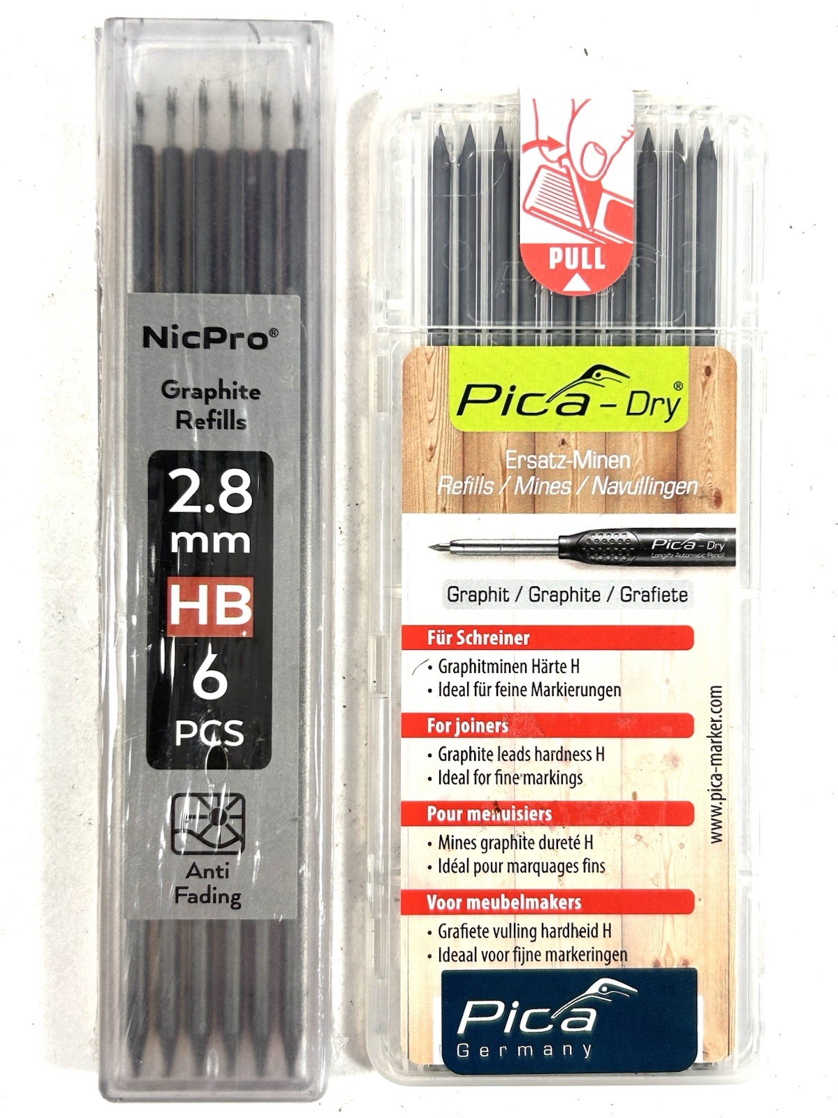 Pica Dry Graphite Refill • Nicpro Red Yellow • Lot Mechanical Pencil Refill NEW