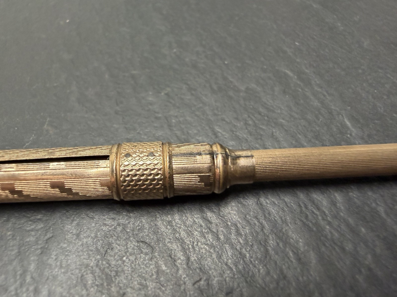 ANTIQUE GOLD FILLED COMBINATION DIP PEN W/NIB AND MECHANICAL PENCIL N995
