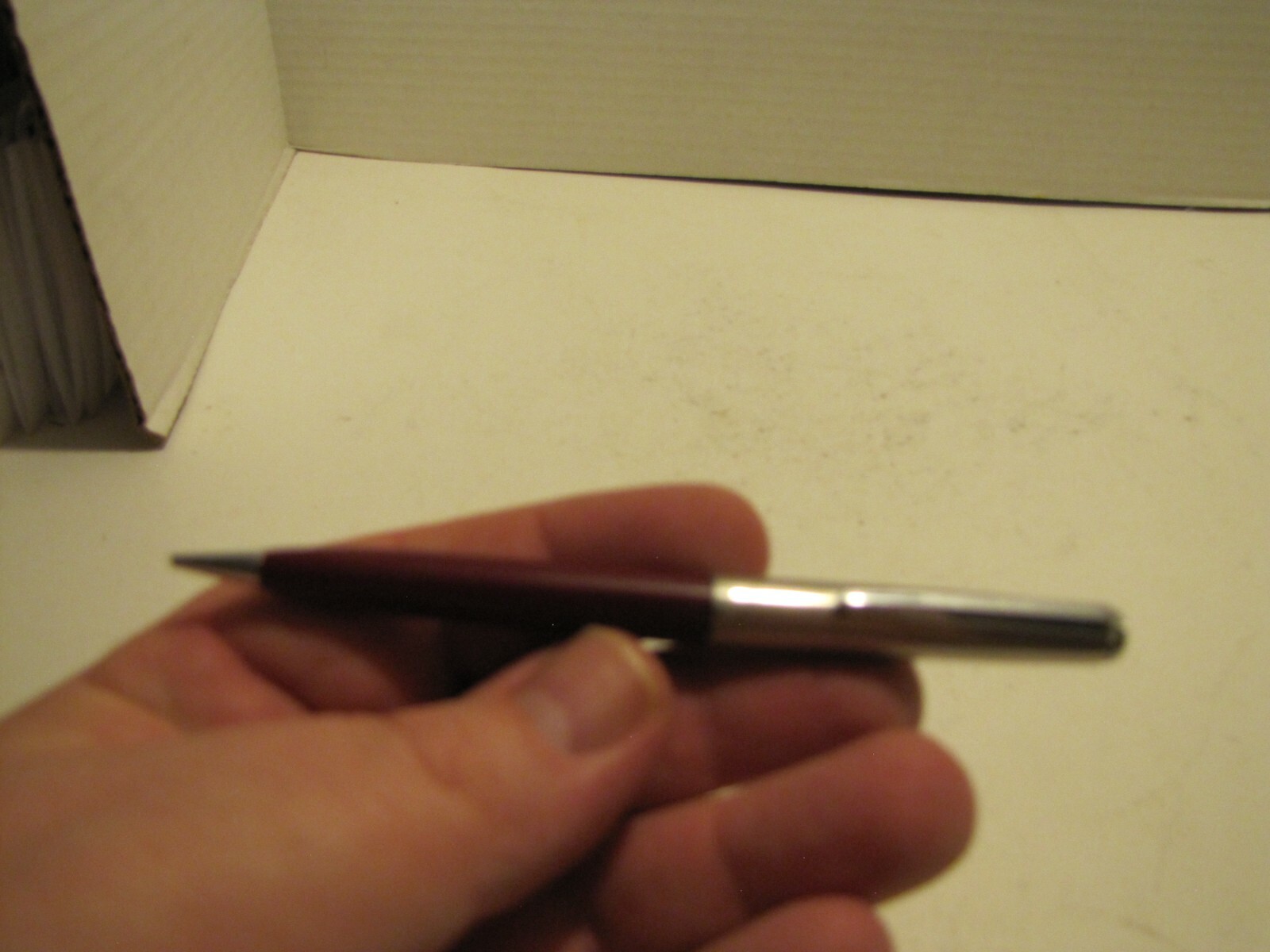 VTG PARKER MAROON/CHROME MECHANICAL PENCIL USED WORKS MULTIPLE CRACKS FOR PARTS