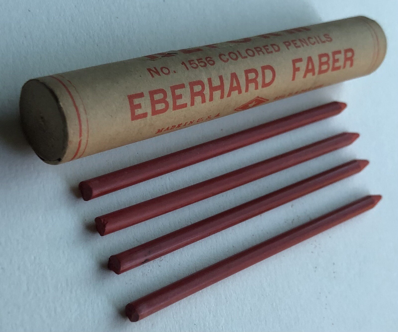 Vintage Eberhard Faber REFORM Mechanical Pencil Lead Red 3.8mm 4pk Wood Tube USA
