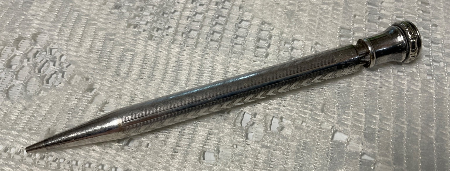 Wahl-Eversharp Silver Plate Mechanical Pencil -4”-Working – USA- Early 1920’s
