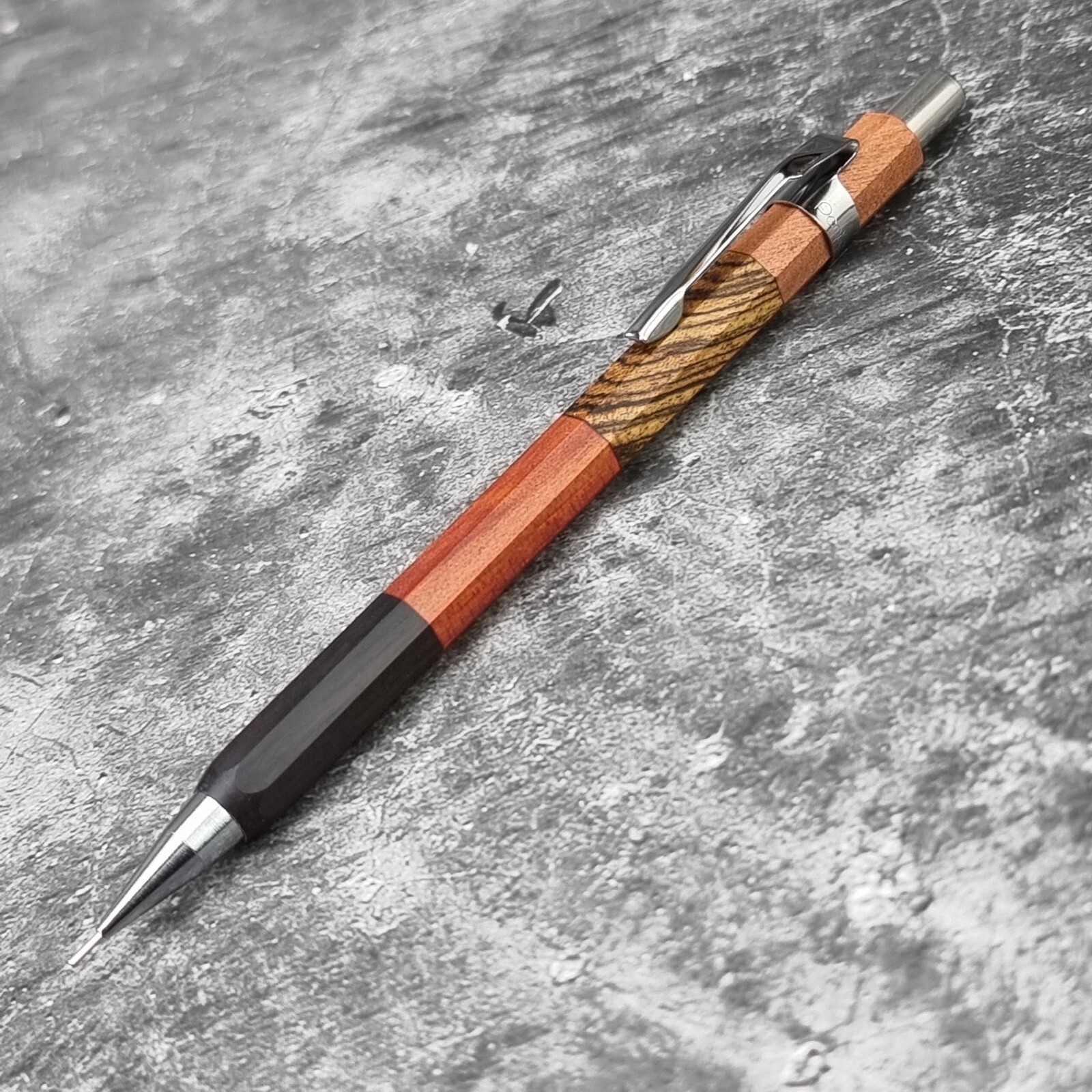 Hand Crafted Pentel P-205 Mechanical Pencil with Octagonal Wood Barrel