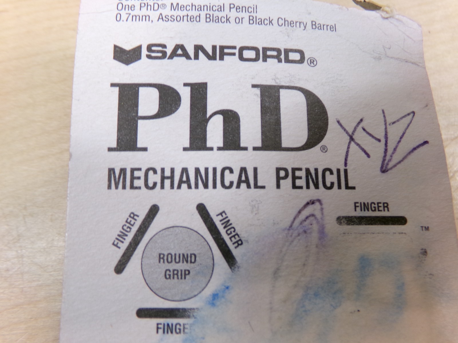 Sanford PhD, Ergonomic Triangular Grip Mechanical Pencil 0.7mm No 2 HB Lead NOS