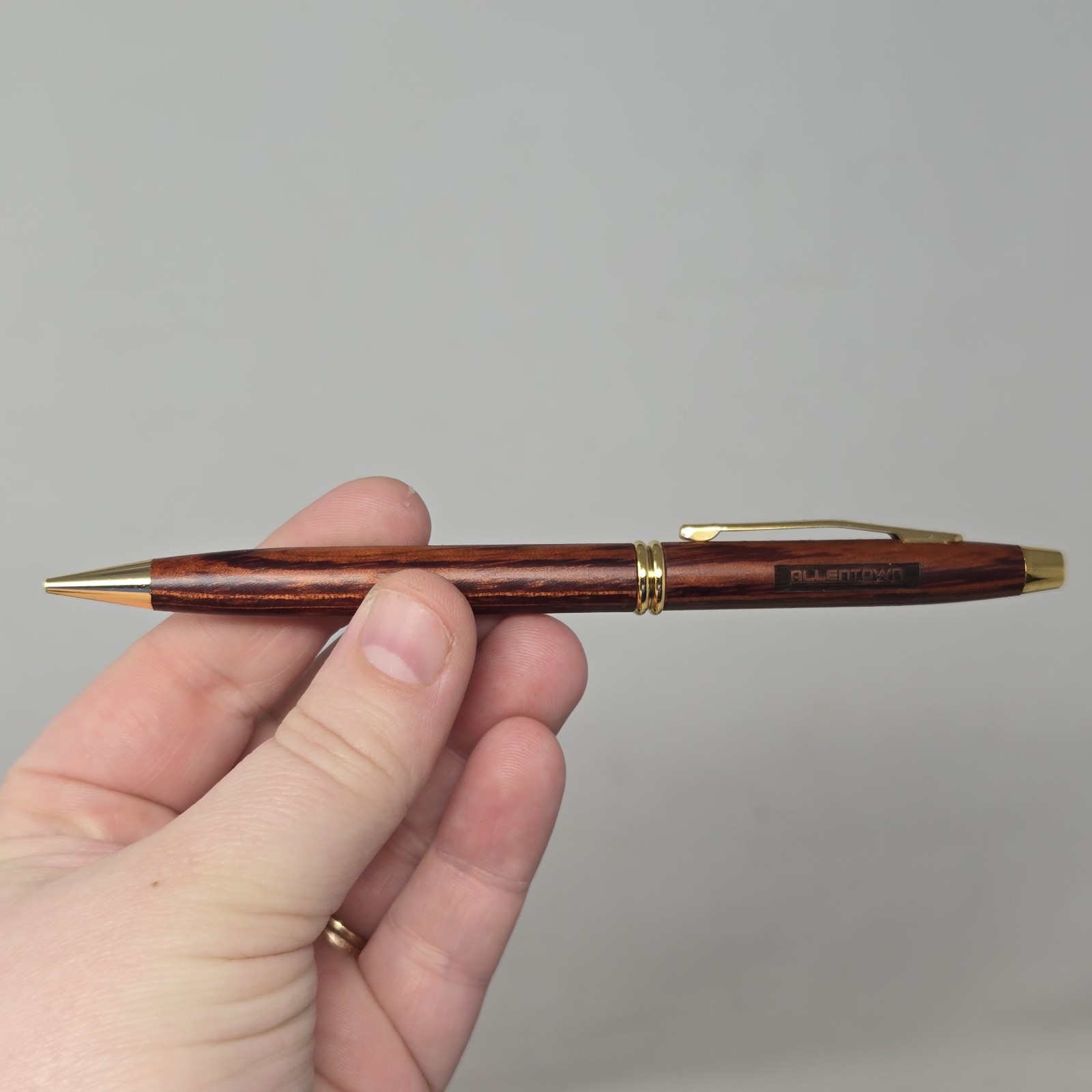 VTG Allentown PA Rosewood Wooden Mechanical Pencil Executive Desk Set W Case