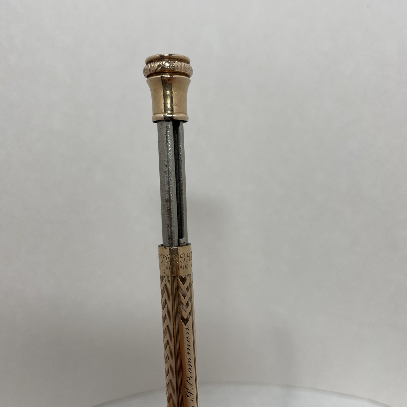 Wahl Eversharp Gold Filled Mechanical Pencil 1930 Herringbone Art Deco Inscribed