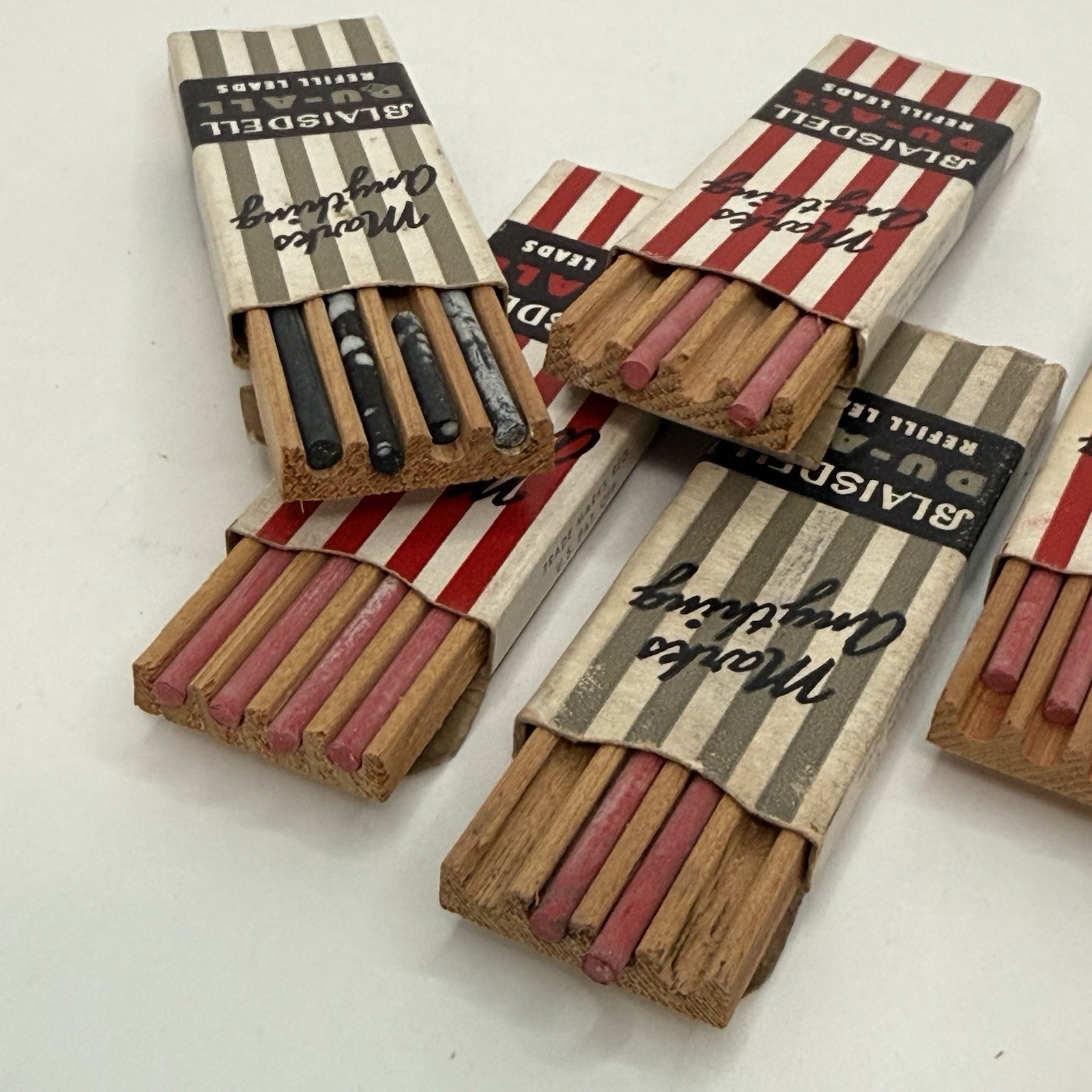 Vintage Blaisdell DU-ALL Marking Pencil Lead Lot Red Black Refills USA