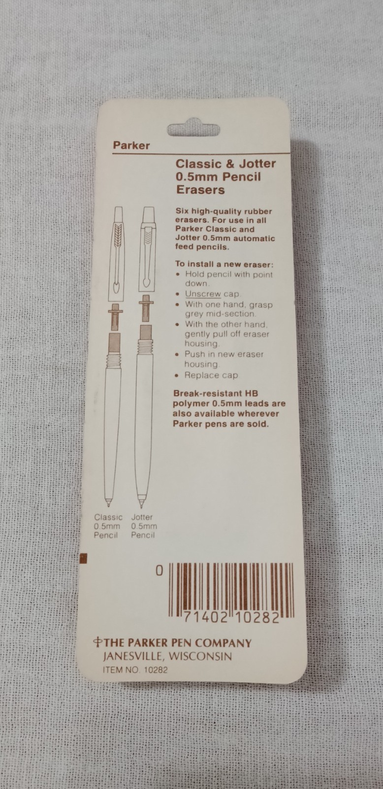 VINTAGE PARKER CLASSIC & JOTTER 0.5MM ERASERS NO 10282 PACK OF 6 UNUSED NOS