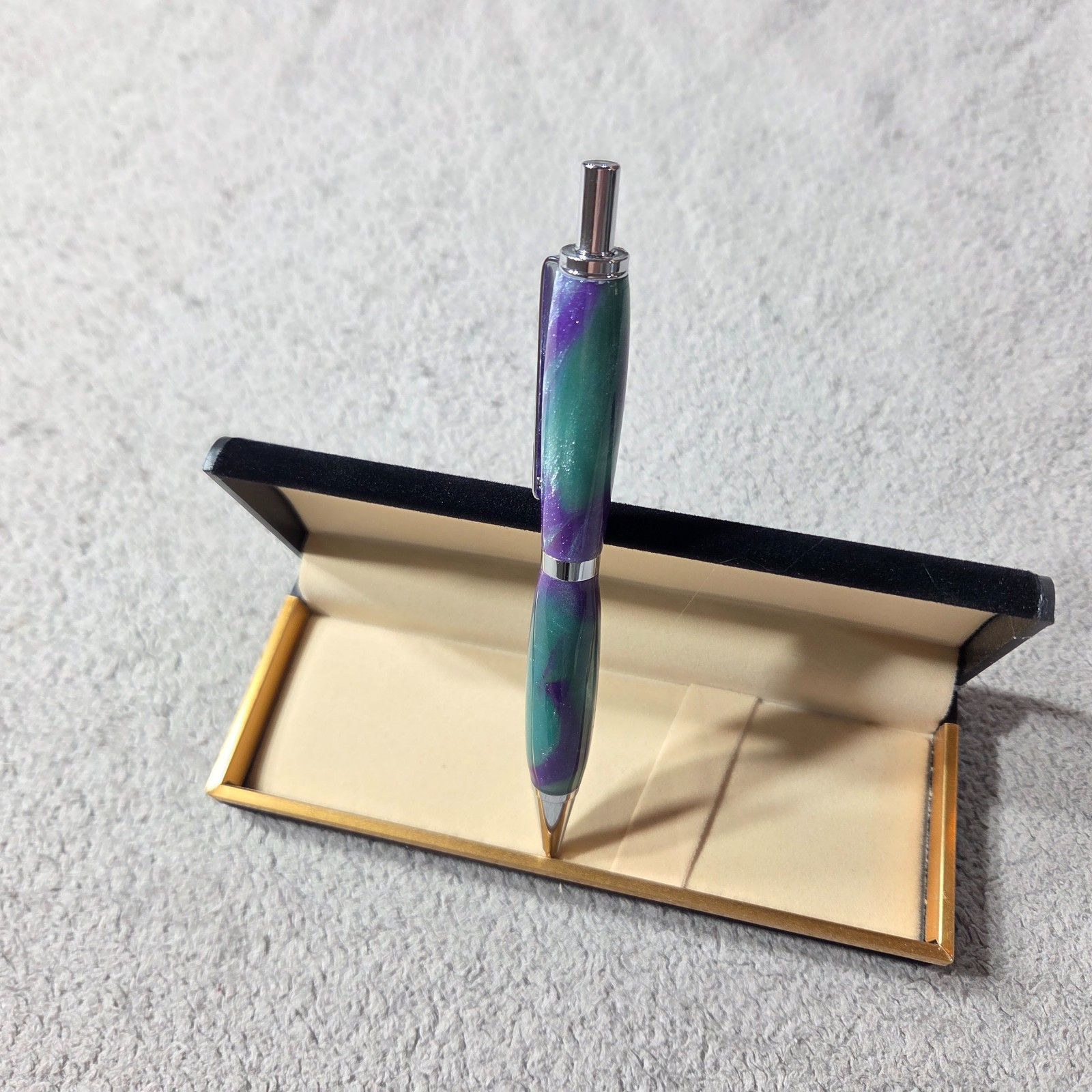 Handmade Click Action Acrylic Mechanical Pencil Chrome Finish “Grape Vine .7mm