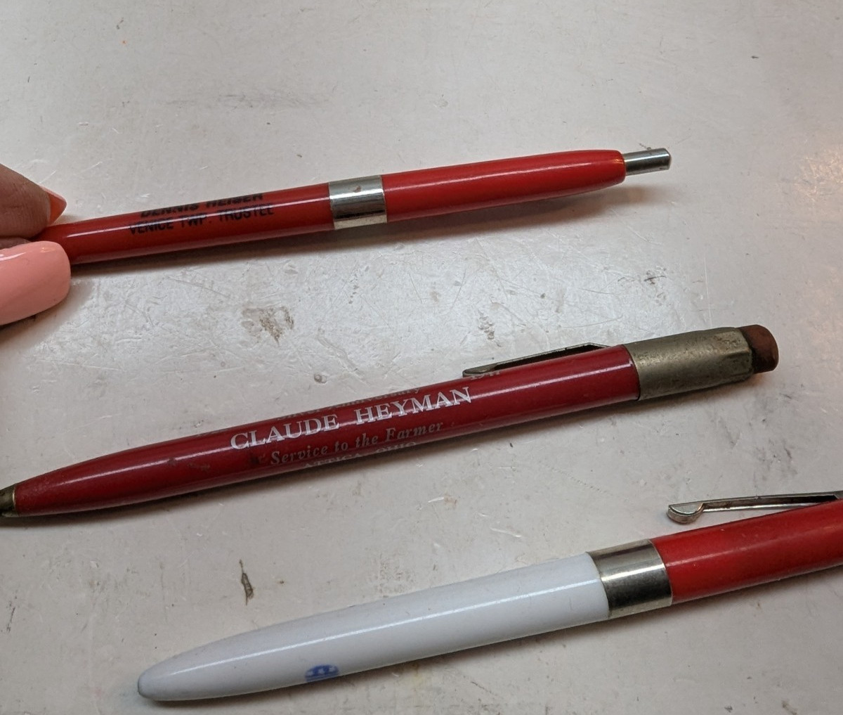 LOT OF 3 Vintage Scripto Mechanical Pencil and Ballpoint Pen Advertisement