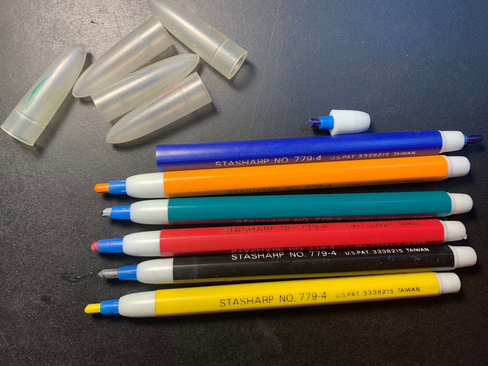 Lot of 6 Vintage Stasharp No 779-4 Colored non- ink marker.