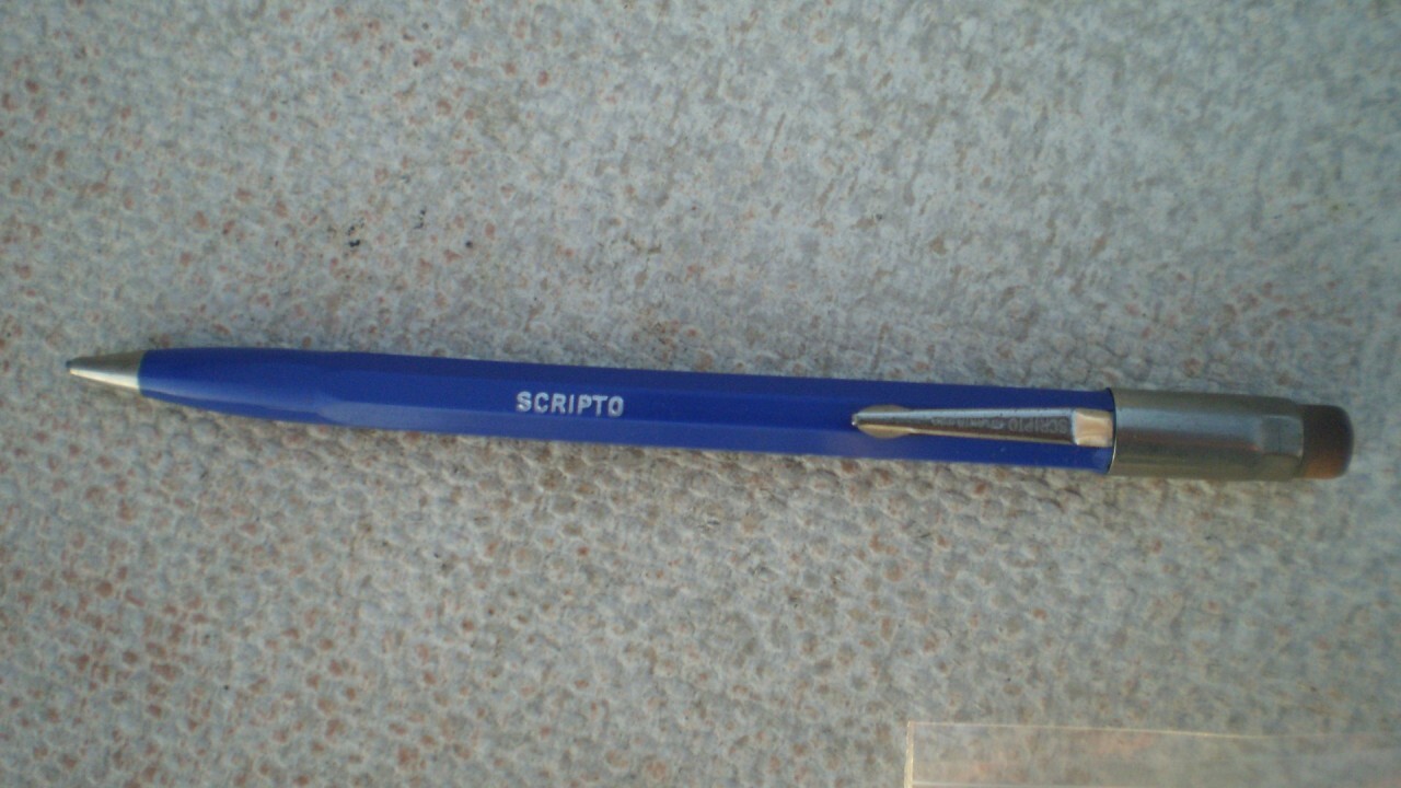 #1492 VINT.MECH.PENCIL SCRIPTO ADV.IS SCRIPTO ATLANTA FUNCTIONS FULL ERASER