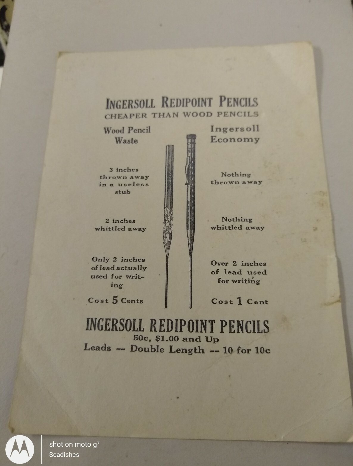 Ingersoll Redipoint Pencils Victorian Trade Card Child With Baby Birds