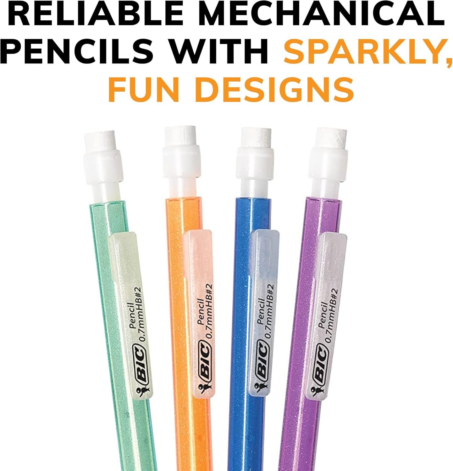 Cute 24-Count Xtra-Sparkle Mechanical Pencils with Erasers – For School & Office