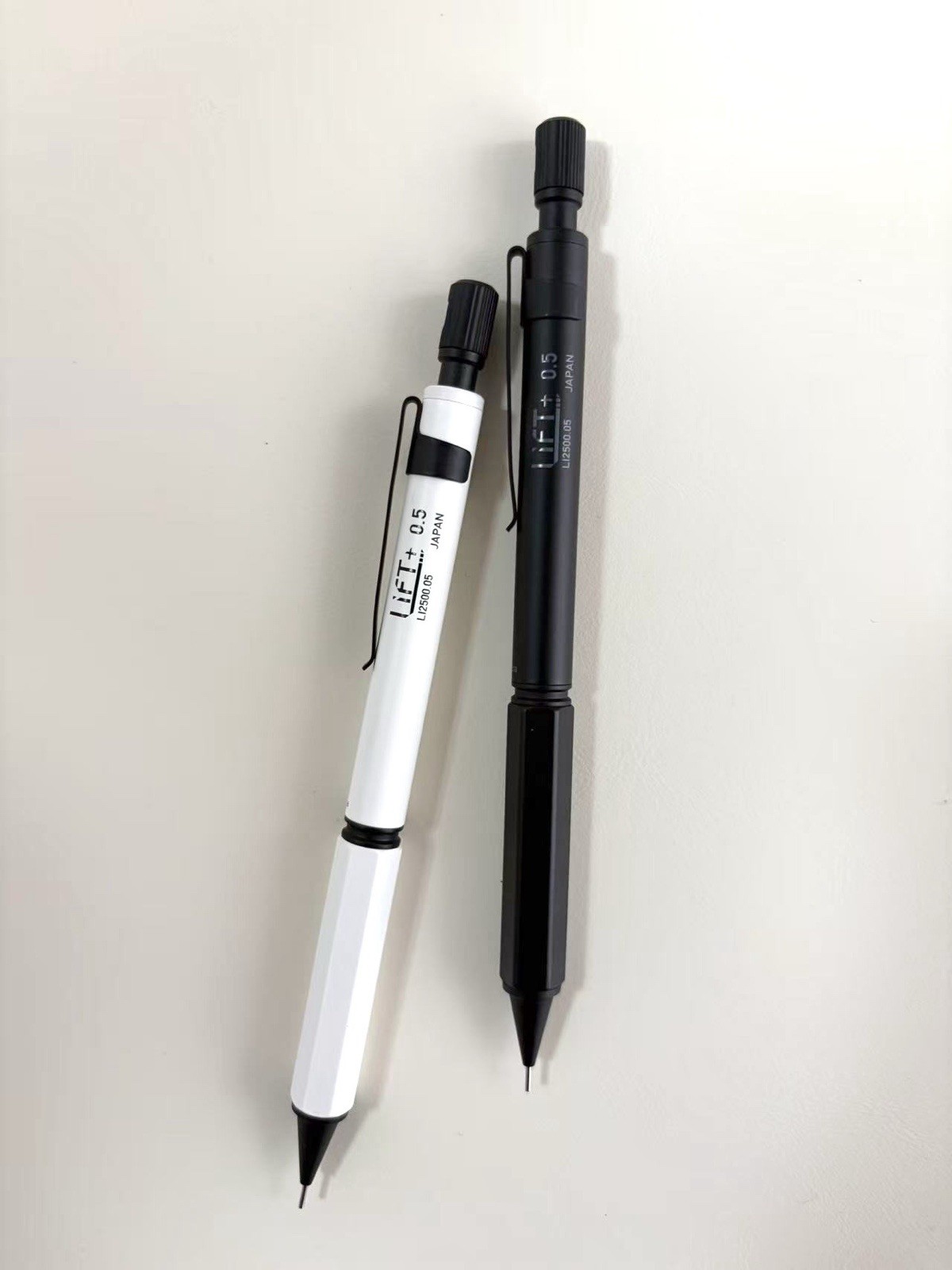 Kitera LIFT+ Mechanical Pencil 0.5mm Set Black & White Made in Japan Drafting