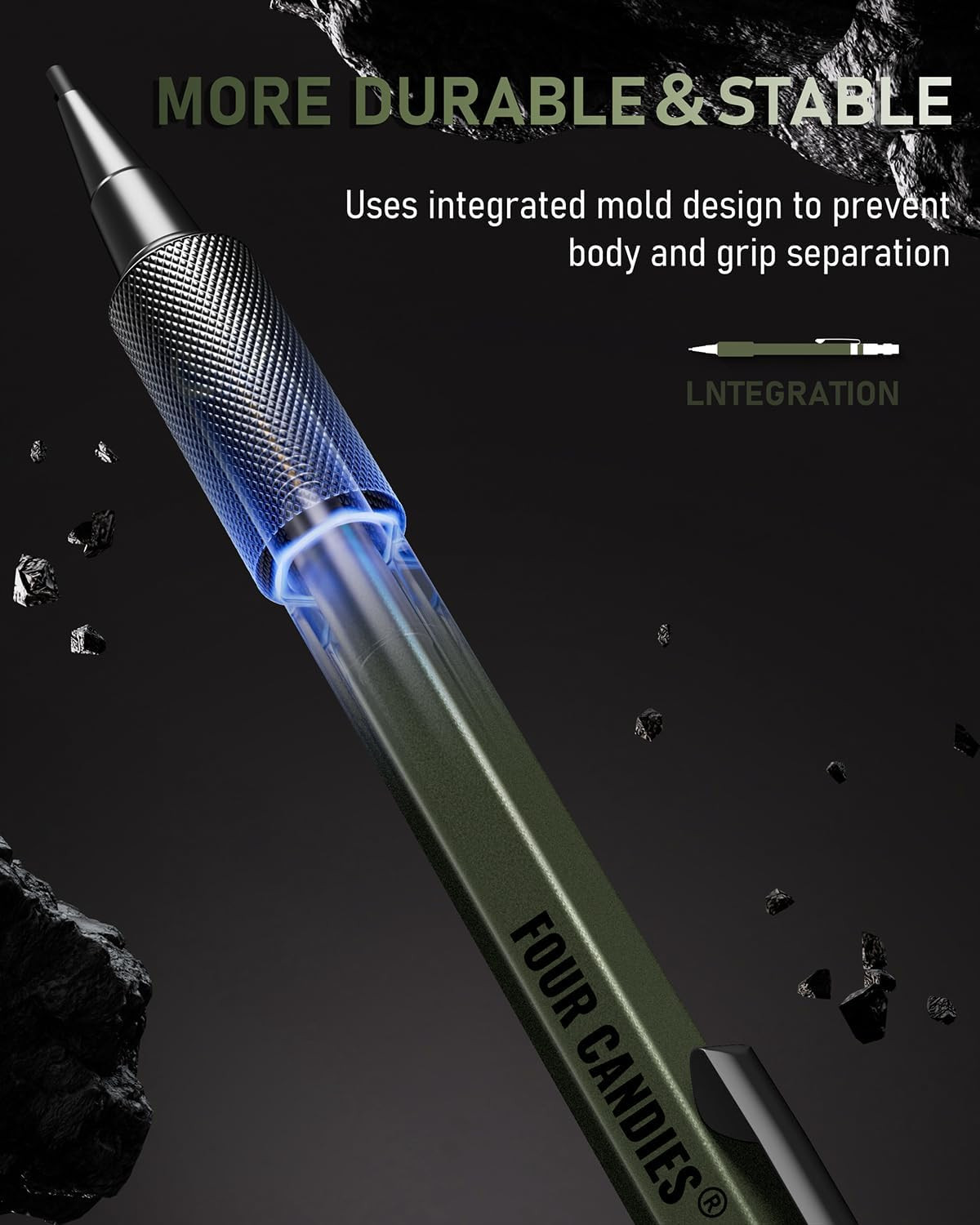 1.3Mm Mechanical Pencil Set with 72 Lead Refill, 3PCS Metal Weatherproof Body He