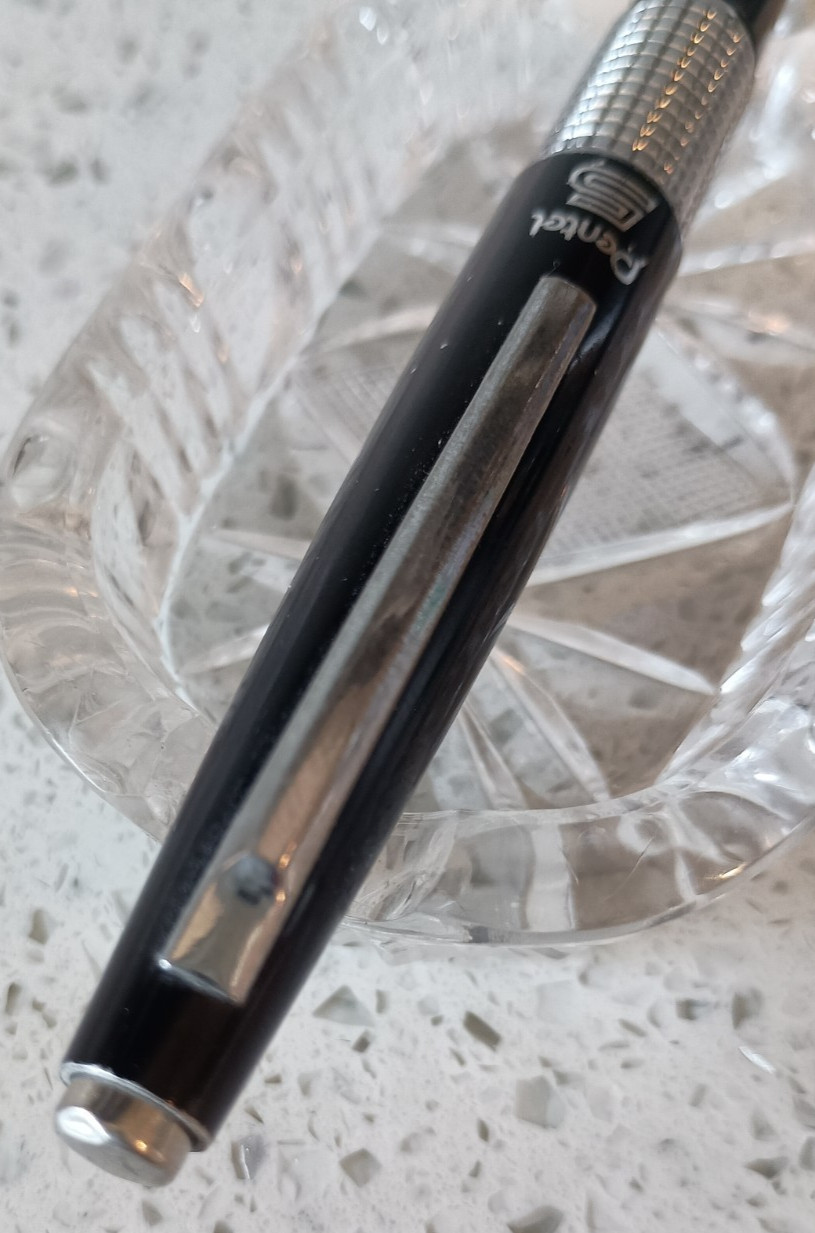 Vintage Pentel 5 Sharp Kerry Capped Mechanical Pencil 0.5mm Black Silver Japan