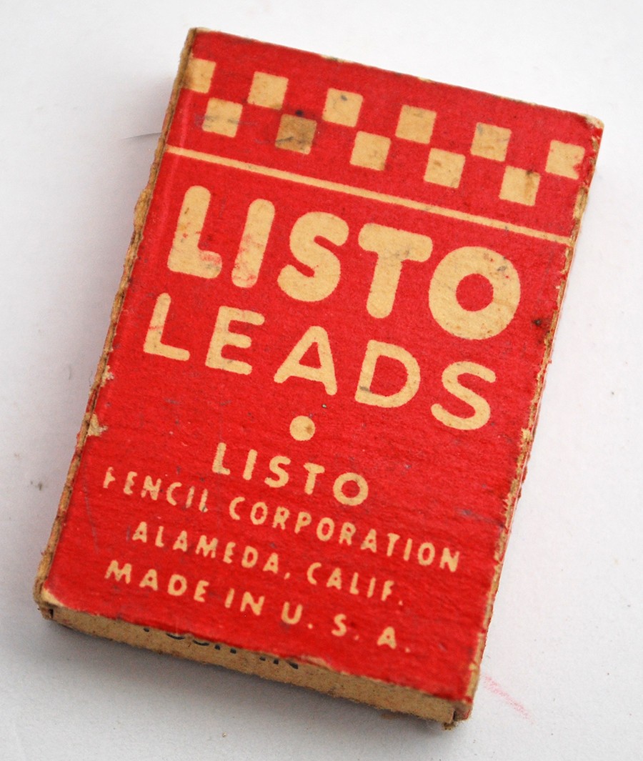 Vintage LISTO Marking Leads Red No. 162 Sleeve Pencil Corp. Alameda California