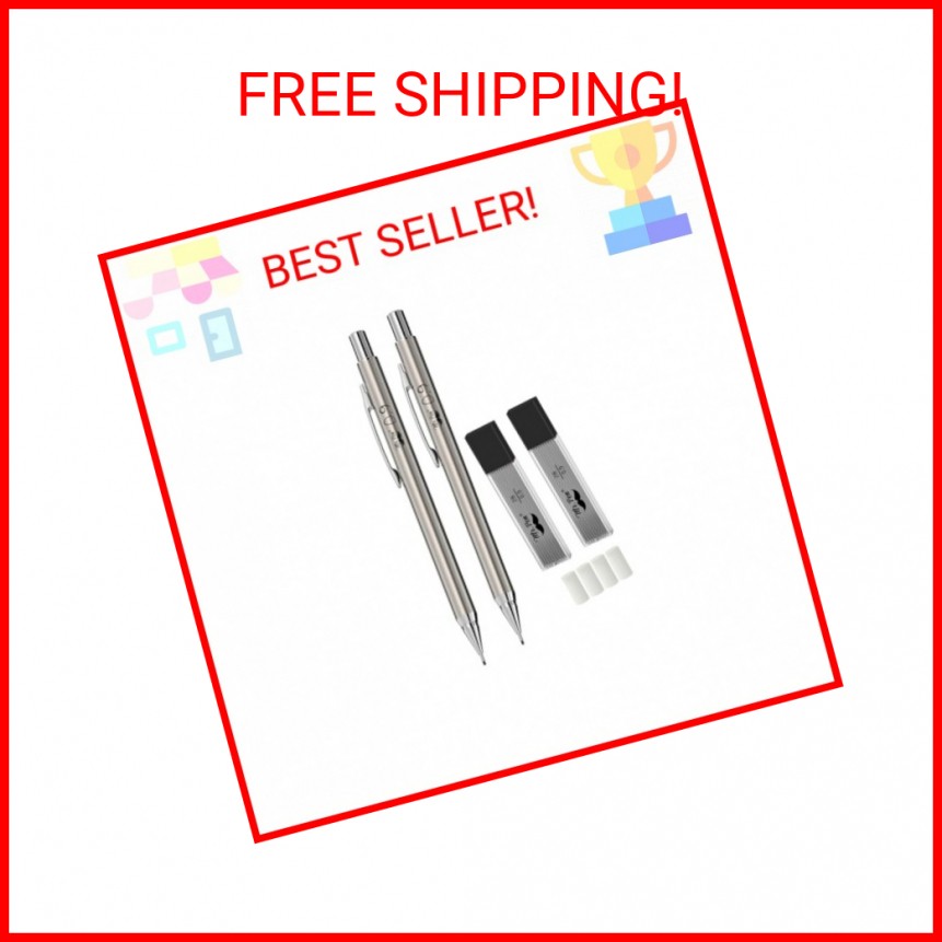 Mr. Pen- Mechanical Pencils 0.5mm, Pack of 2, Metal Mechanical Pencil with Lead