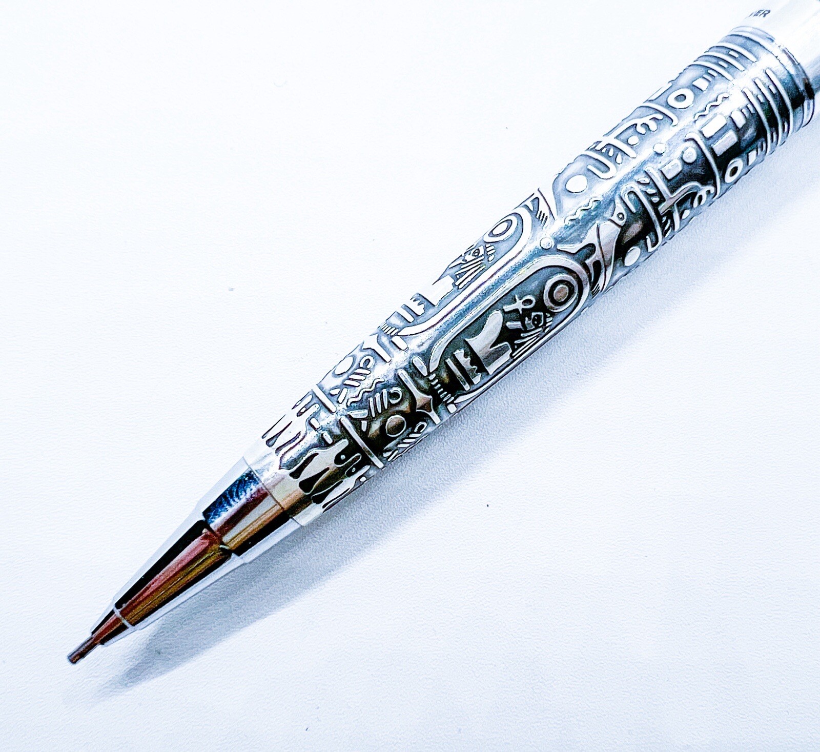 Vintage sailor Egypt Mechanical Pencil 0.5 0.5mm Sterling Silver 925 Box