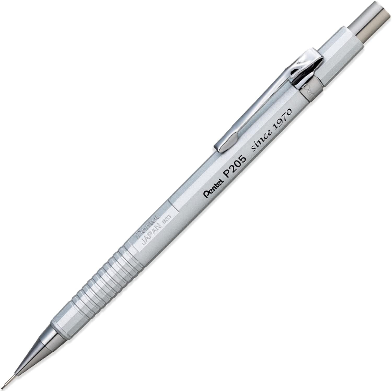 P205-1Z Mechanical Automatic Pencil – 0.5Mm Lead – Silver – Single Pencil