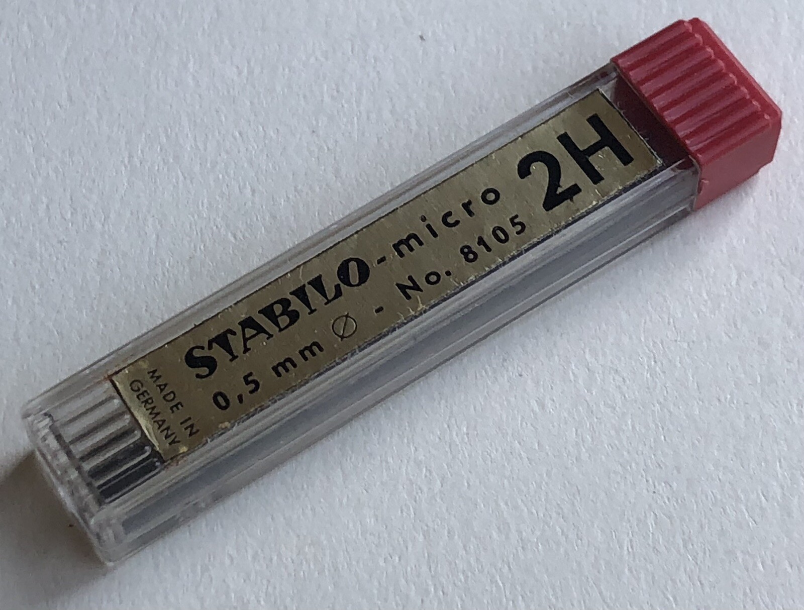 Vintage SWAN Stabilo Mechanical Pencil Lead BLACK 2H .5mm NOS 12pk Germany