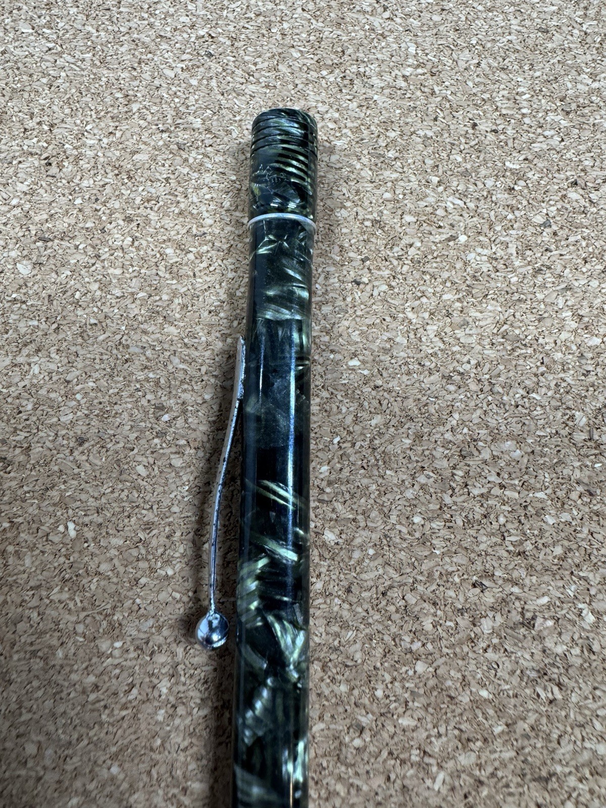 Antique Eversharp 4 Square Green Pattern Celluloid Mechanical Pencil Chrome Trim
