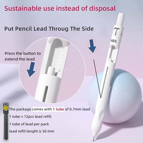Blue Metal Grip Mechanical Pencil for School Supplies – Refillable – Refillable