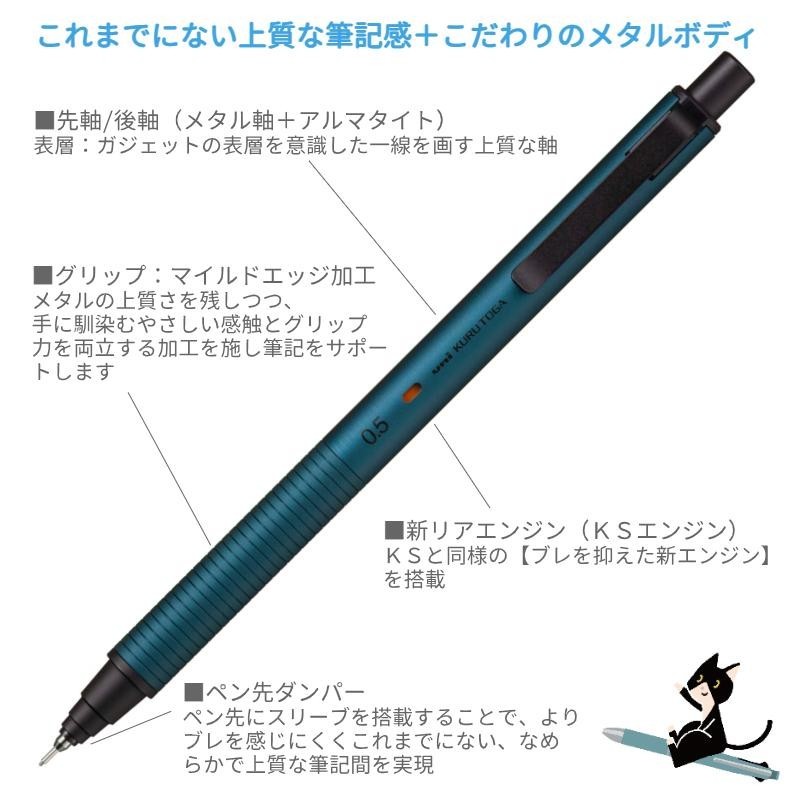 Uni Kuru Toga Metal Phantom Gray 0.5mm Mechanical Pencil M5KH1P.23 Japan NEW