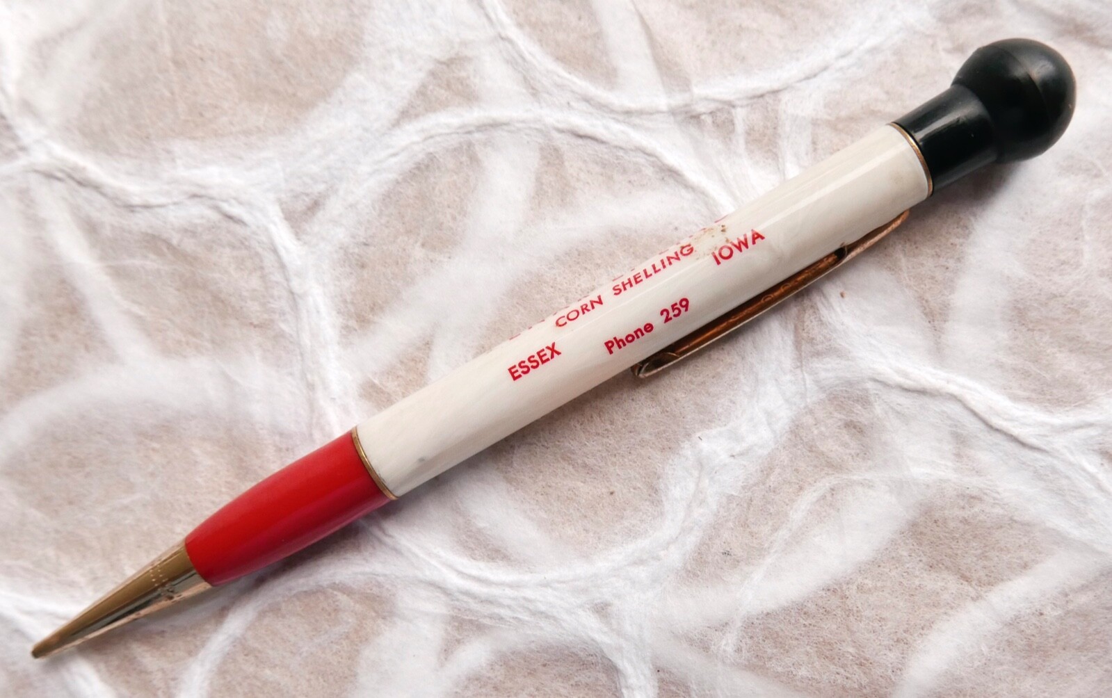 Vintage Redipoint Enar Lind Corn Shelling Mech Advertising Pencil Essex, Iowa G3