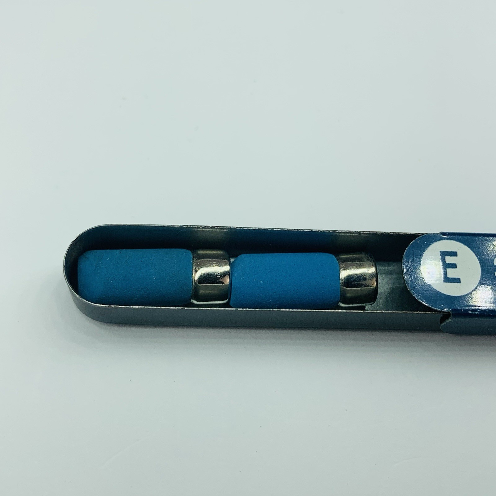 2 Vintage SHEAFFERS Fineline E 3 Mechanical Pencil Erasers & Blue Metal Tin USA