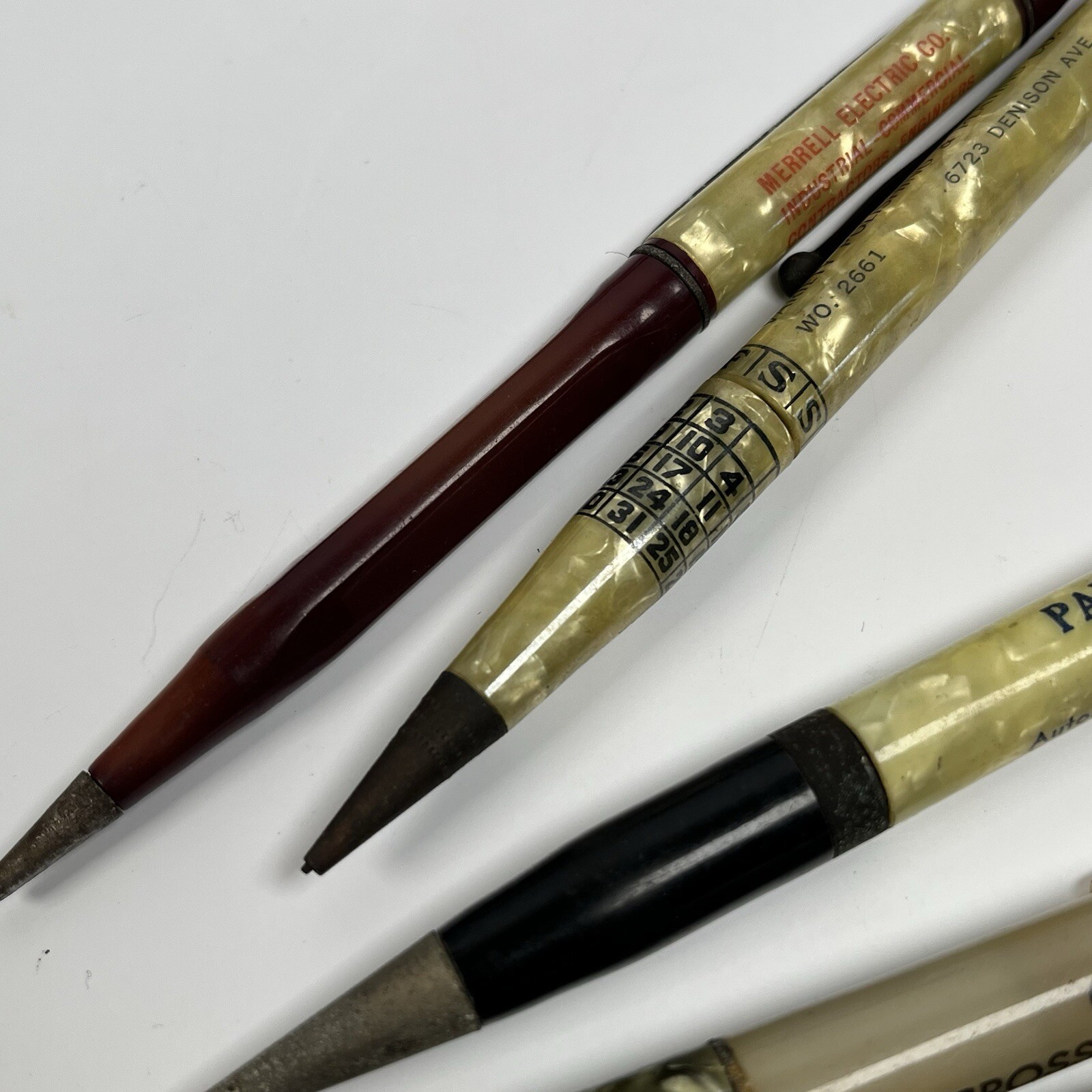 Vintage Mechanical Pencil Lot Advertising Wm Penn General Electric Pearl Shell