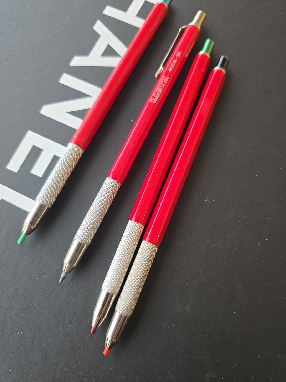 Vintage Koh-I-Noor Adapto 5611 Lead Holder Drafting Pencil Italy Set of 4