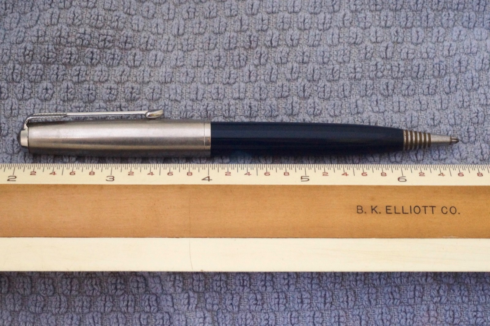 Parker 51 Demi Repeater Pencil, Blue Barrel, Lustraloy Cap, 1949