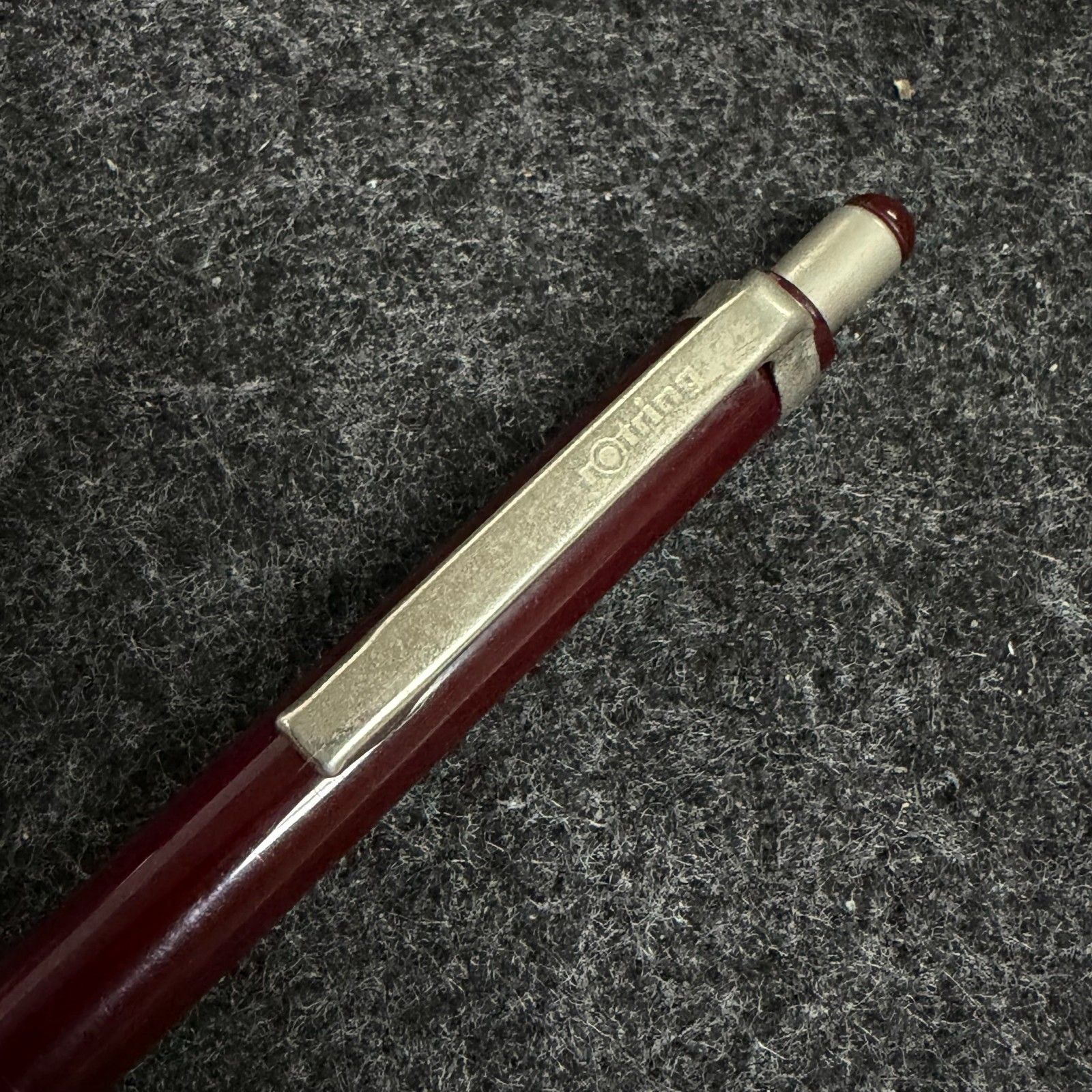 Rare 1980s rOtring T 0.3mm Burgundy Gen 1 Half-Sliding Sleeve Pencil Used