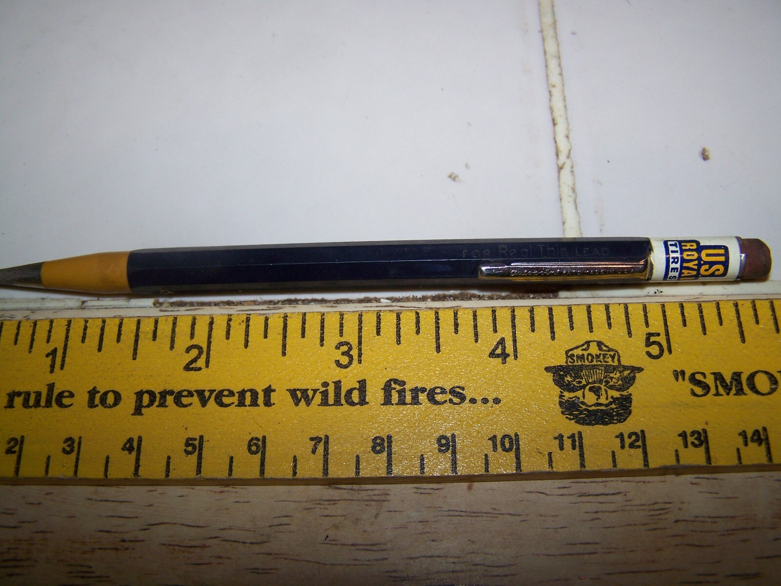 Vintage Autopoint Hex Sided Mechanical Pencil US Royal Tires Top