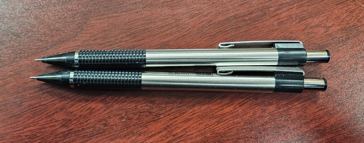 Set 2 Zebra Pen M-301 Mechanical Pencils 0.5mm Refillable Stainless Steel M301
