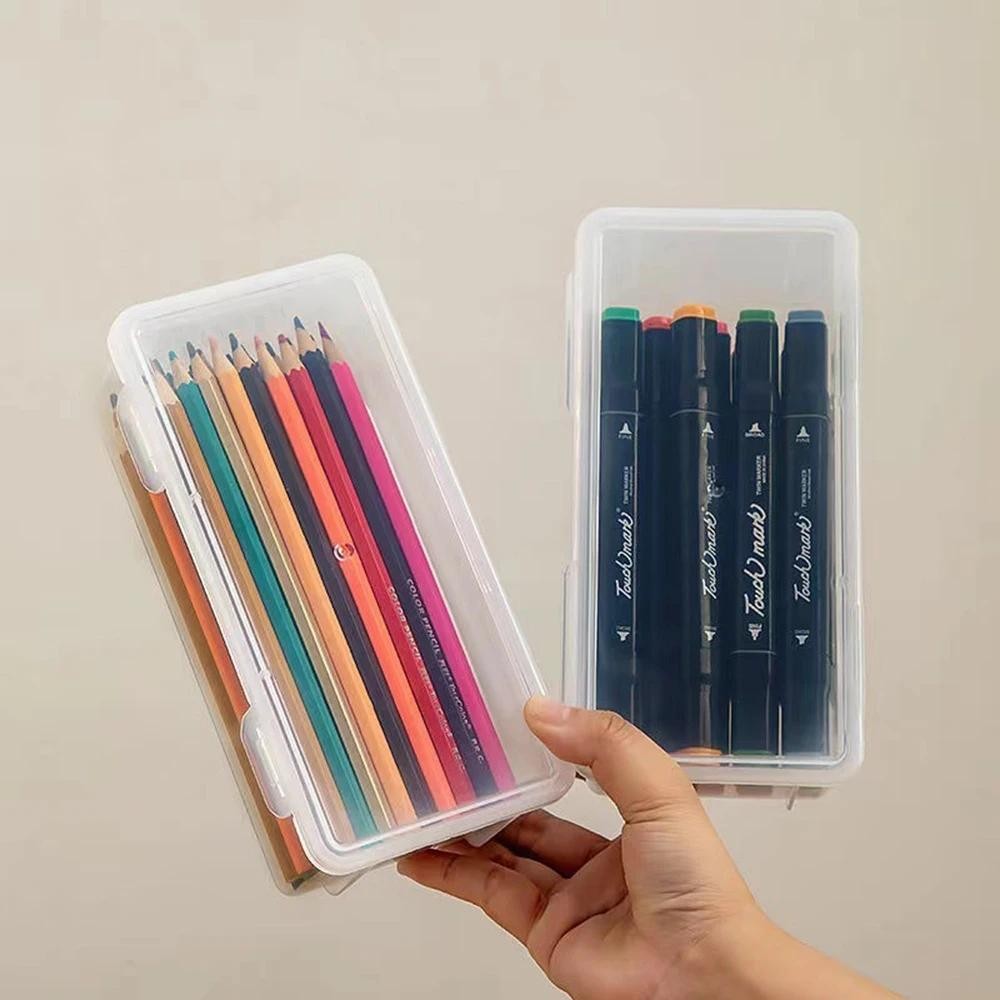 1 pcs Translucent Pencil Case – Large Capacity Organizer for School & Office