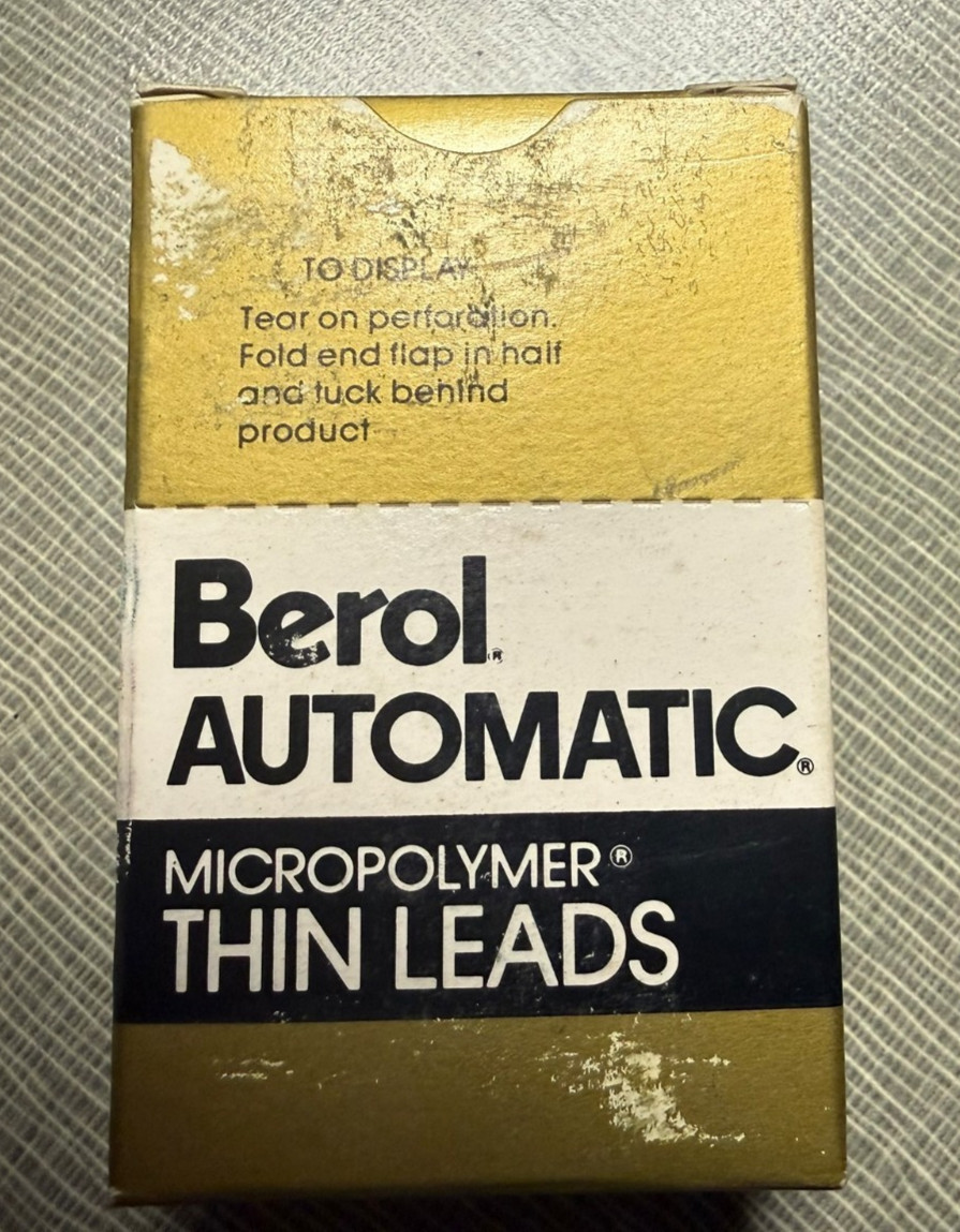 Vintage Berol Automatic Thin Leads NOS “HB” 0.9mm 12 Tubes Micropolymer