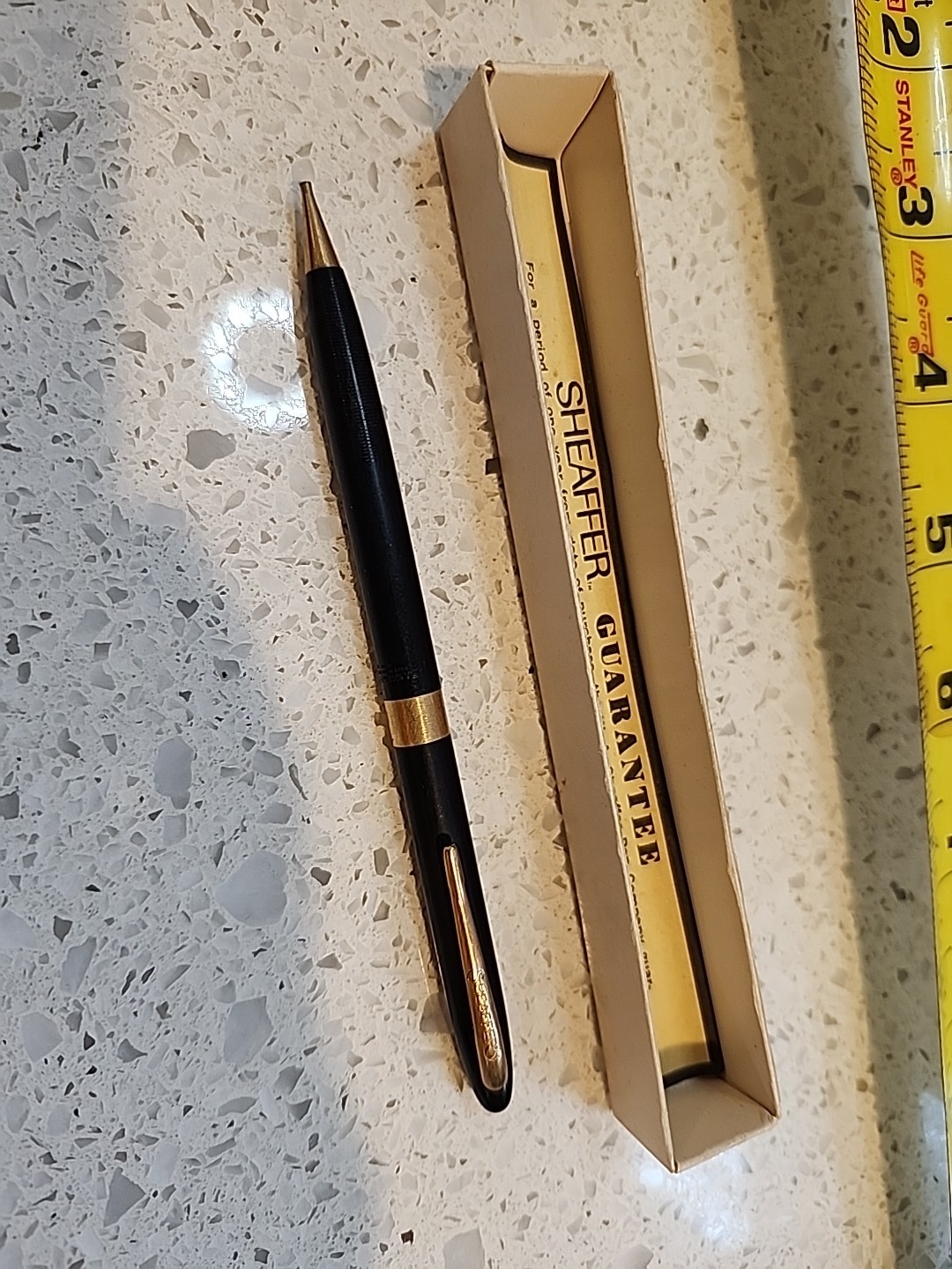 Vintage Sheaffer Mechanical Pencil Black With Gold Trim